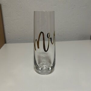 Gold Script 'Mrs’ Stemless Flute